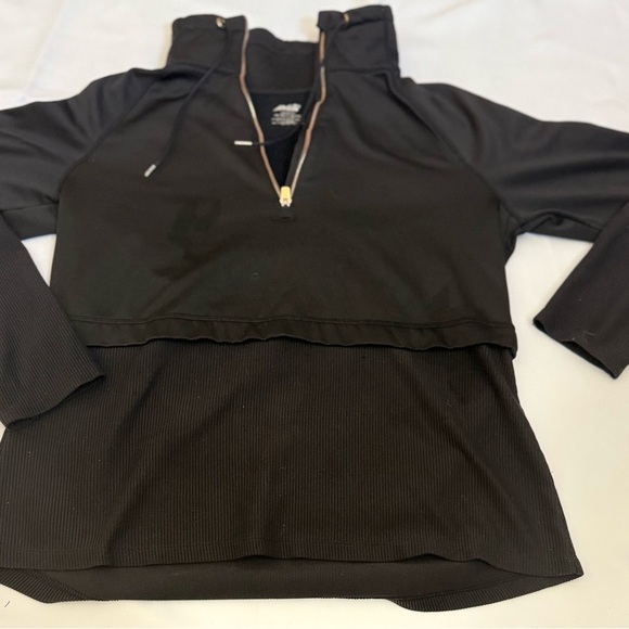 Avia Black Hoodie L Zip Up Sweatshirt Long Sleeve Casual Activewear Pullover Top - Picture 2 of 5
